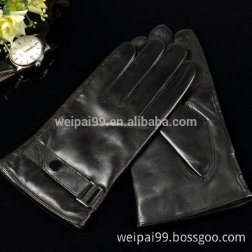 High quality Classic black belt buckle polishing sheepskin leather gloves for men leather hand gloves SL-KM223